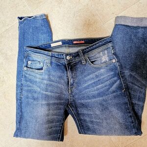 Pilcro Slim Straight Jeans Women's Size 26 Mid-Rise Ram Wash Blue Denim EUCDesc